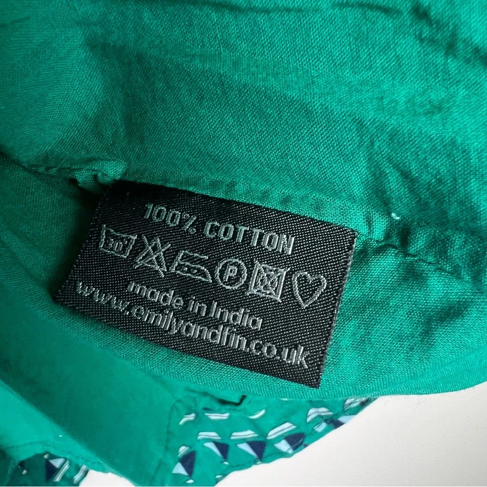 Emily and Fin Skirt Boat Nautical Green High Waist Pleated Pockets Retro Size L - Picture 9 of 13
